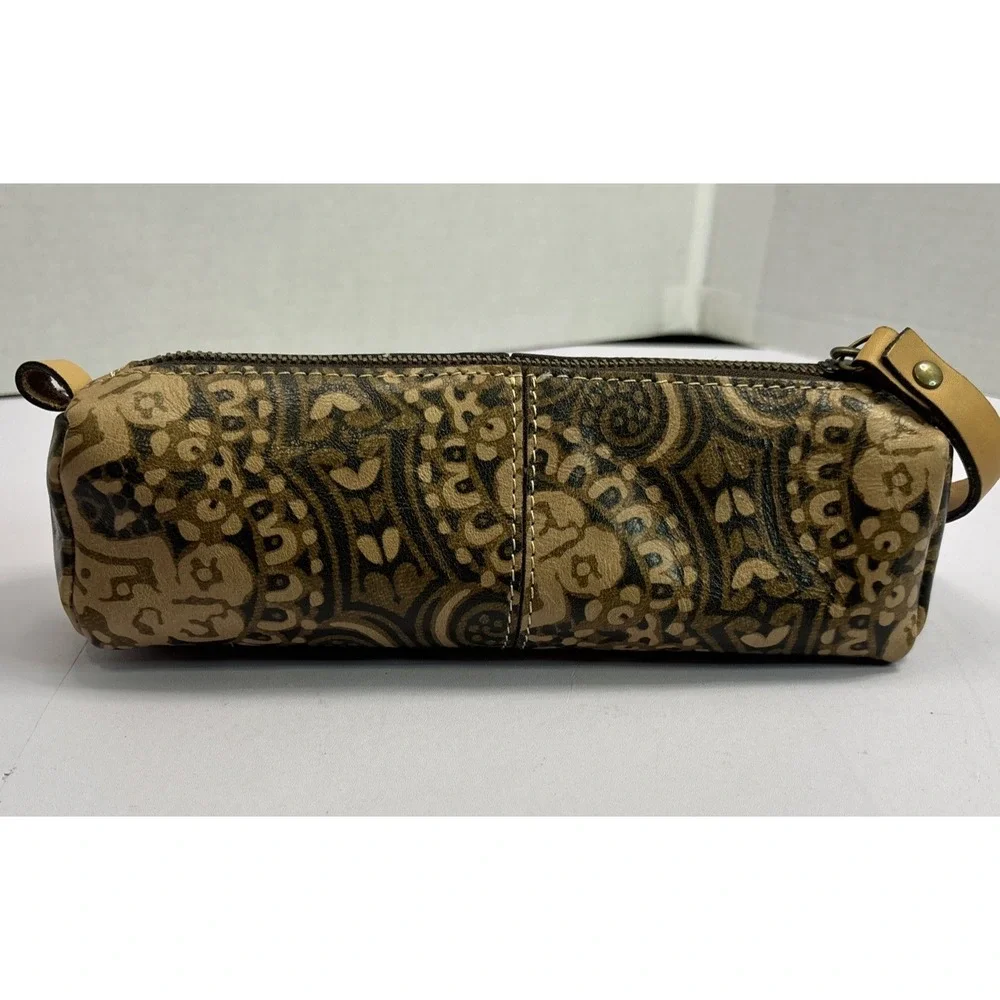 Patricia Nash Leather Case,‎ Cosmetic Wristlet Purse Italian Leather Travel Case